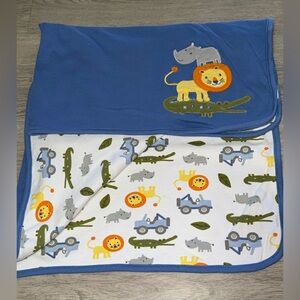 Gymboree Baby Blanket - Safari: Rhino, Lion, Crocodile